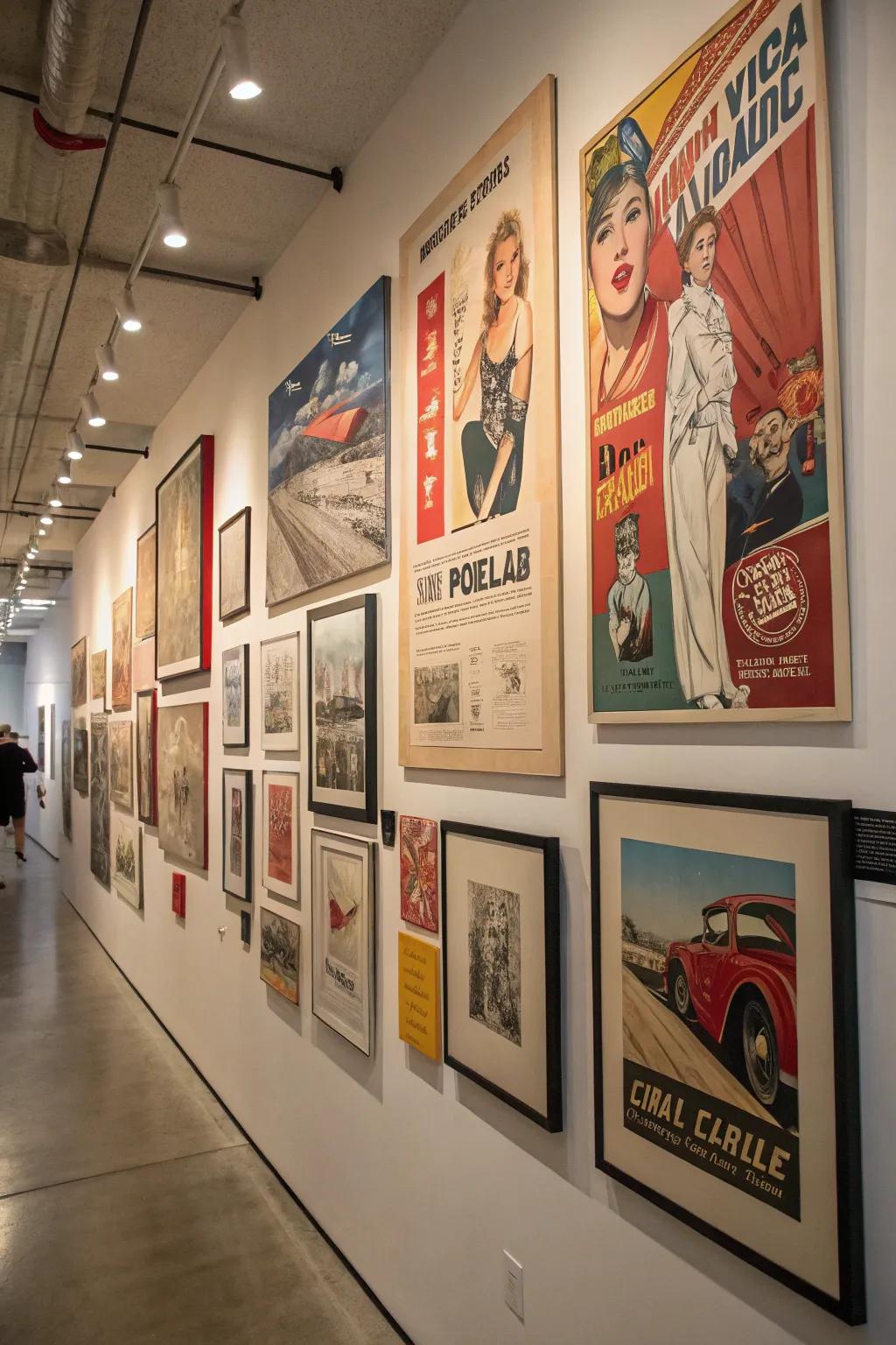Weave a narrative with diverse wall art.
