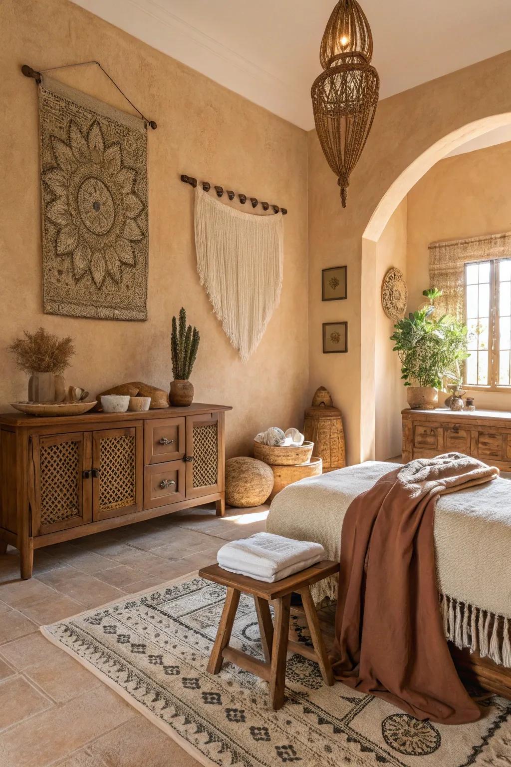 Organic colors give a peaceful and soothing atmosphere.