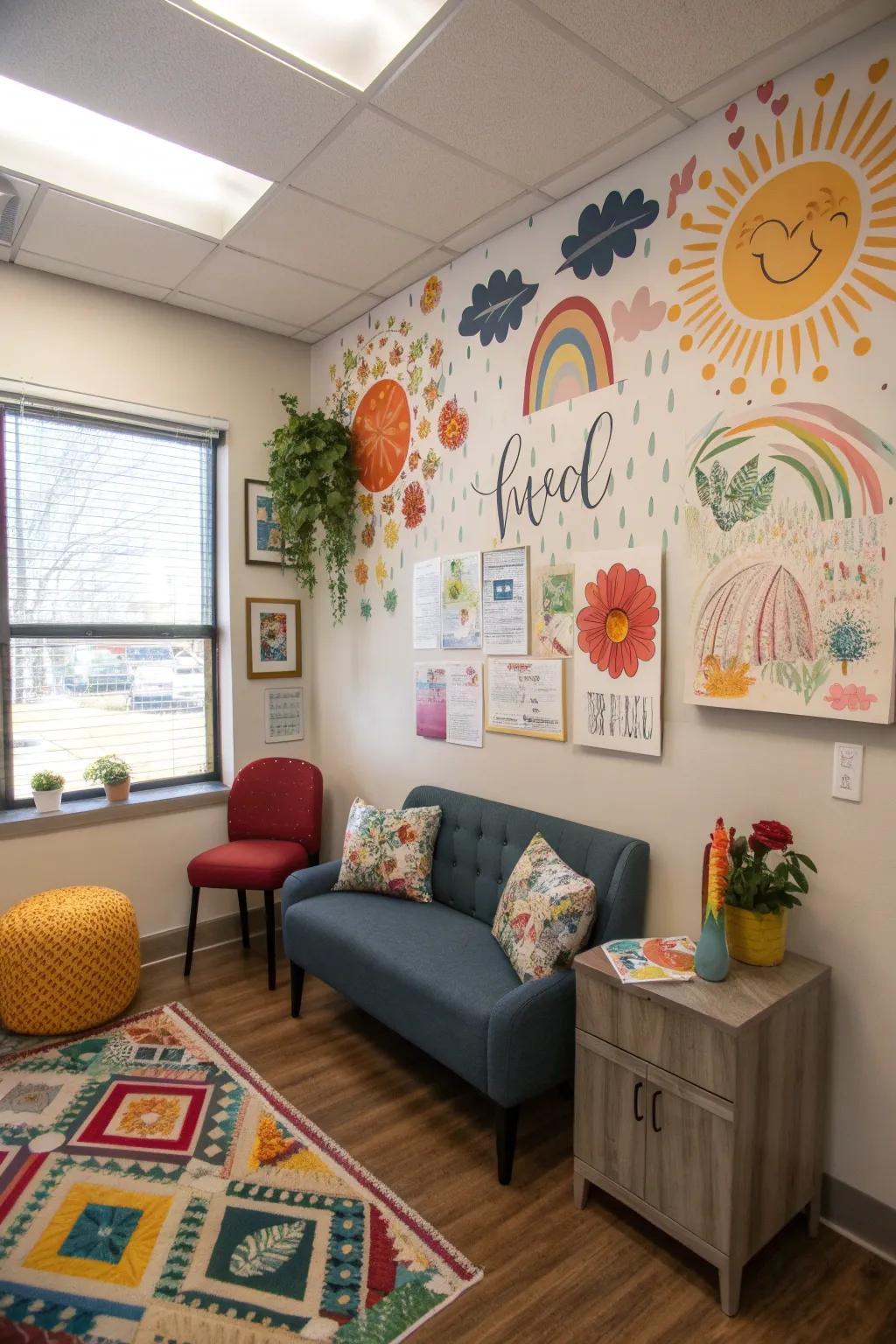 Stylish wall accents can spark imagination and boost morale.