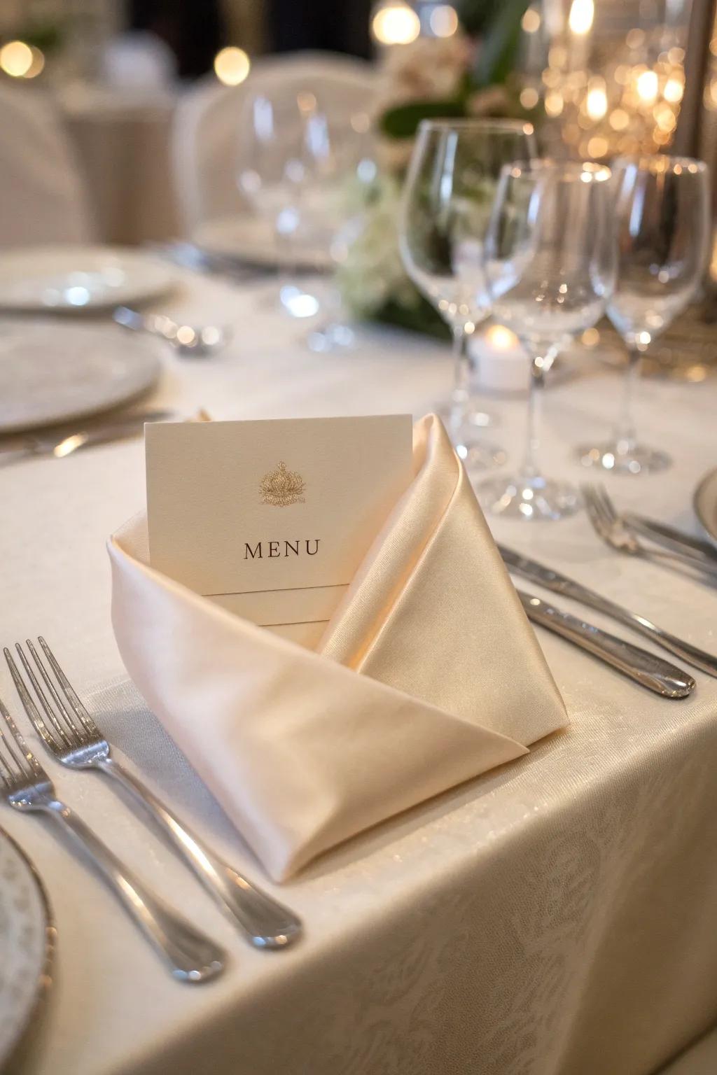 A cloth shaped into a beautiful mailer, injecting a personal feel to your dining scene.