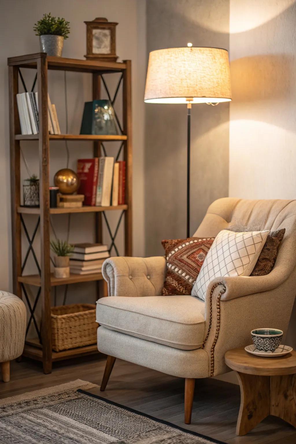 A cozy reading space for literary escapes.