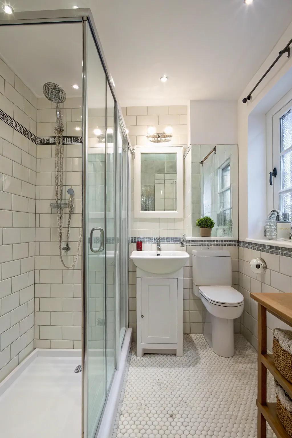 Glass dividers help make a room feel open and let more light in.