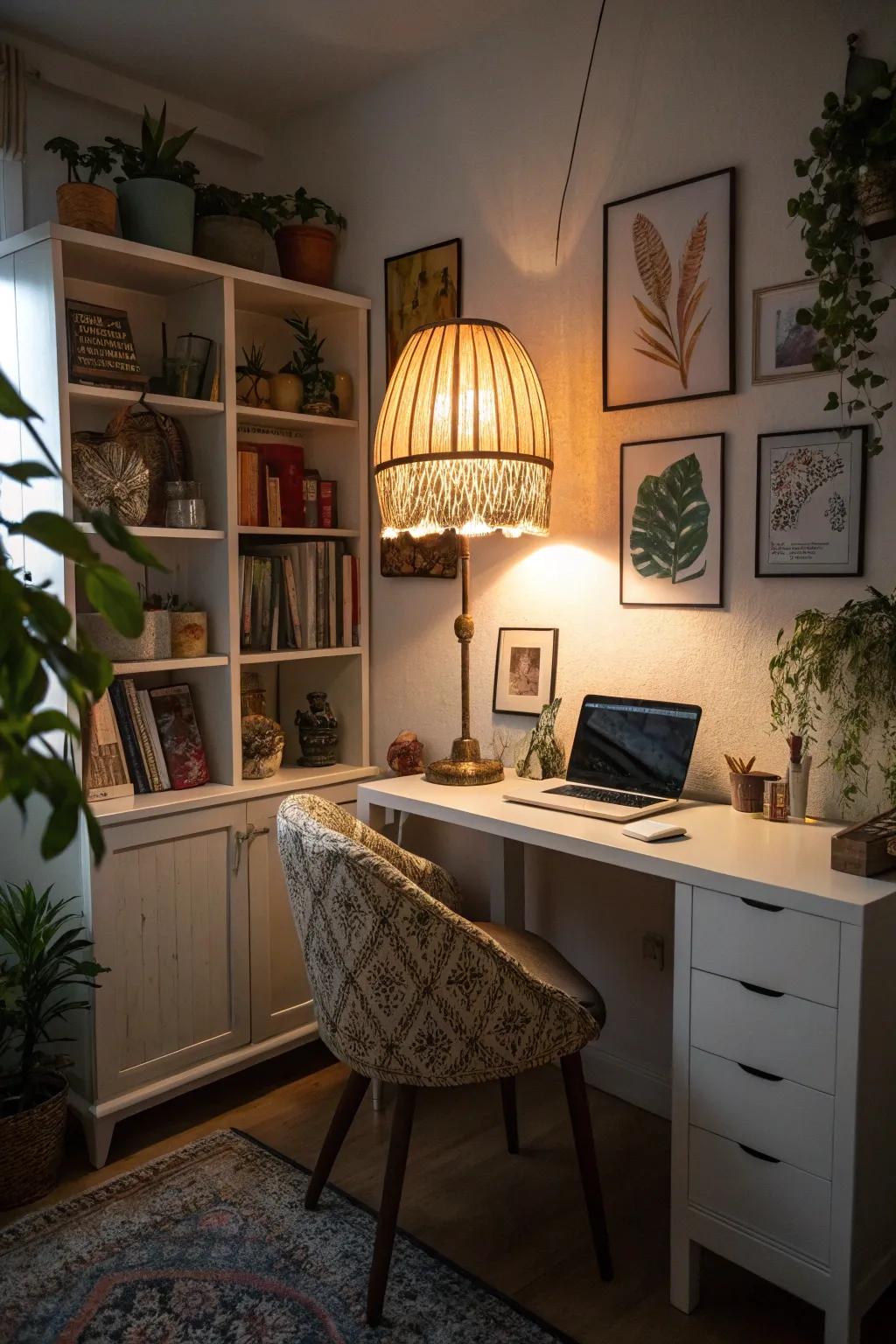 Decorative lighting enhances charm and individuality.