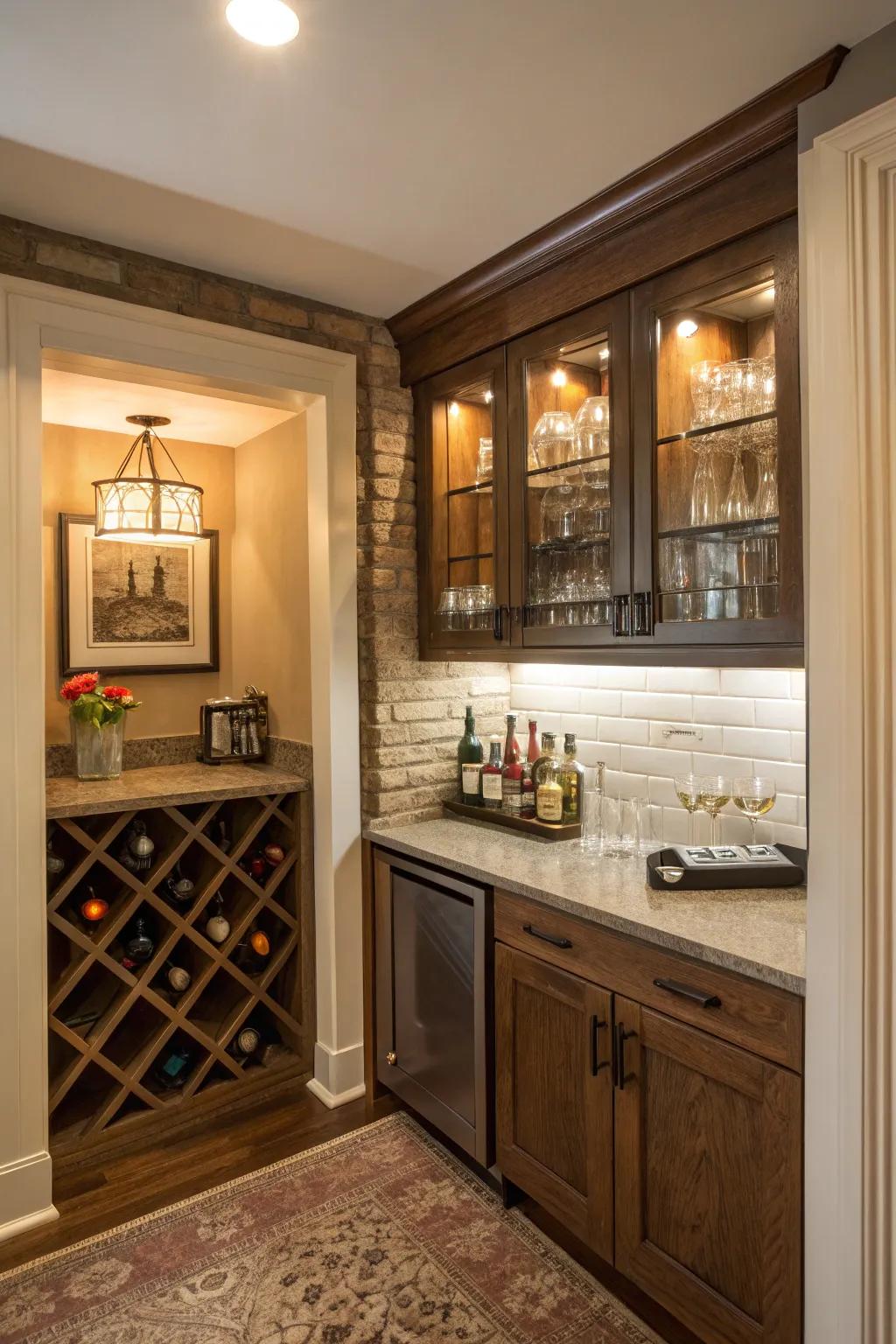 A cozy corner nook dry bar.