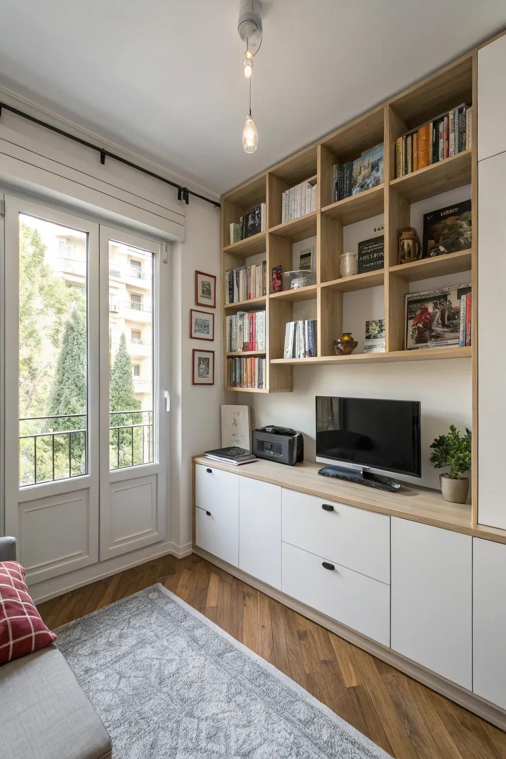 Built-in storage ensures your apartment stays uncluttered.