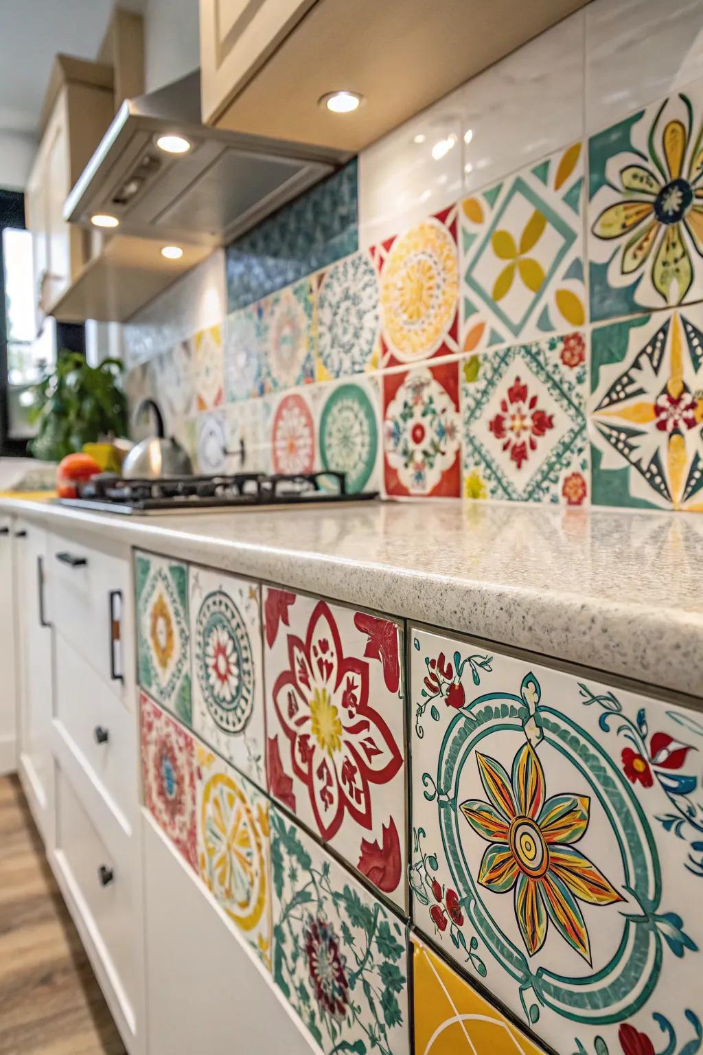 Attractive pavers bring a touch of Seville to this cooking area.