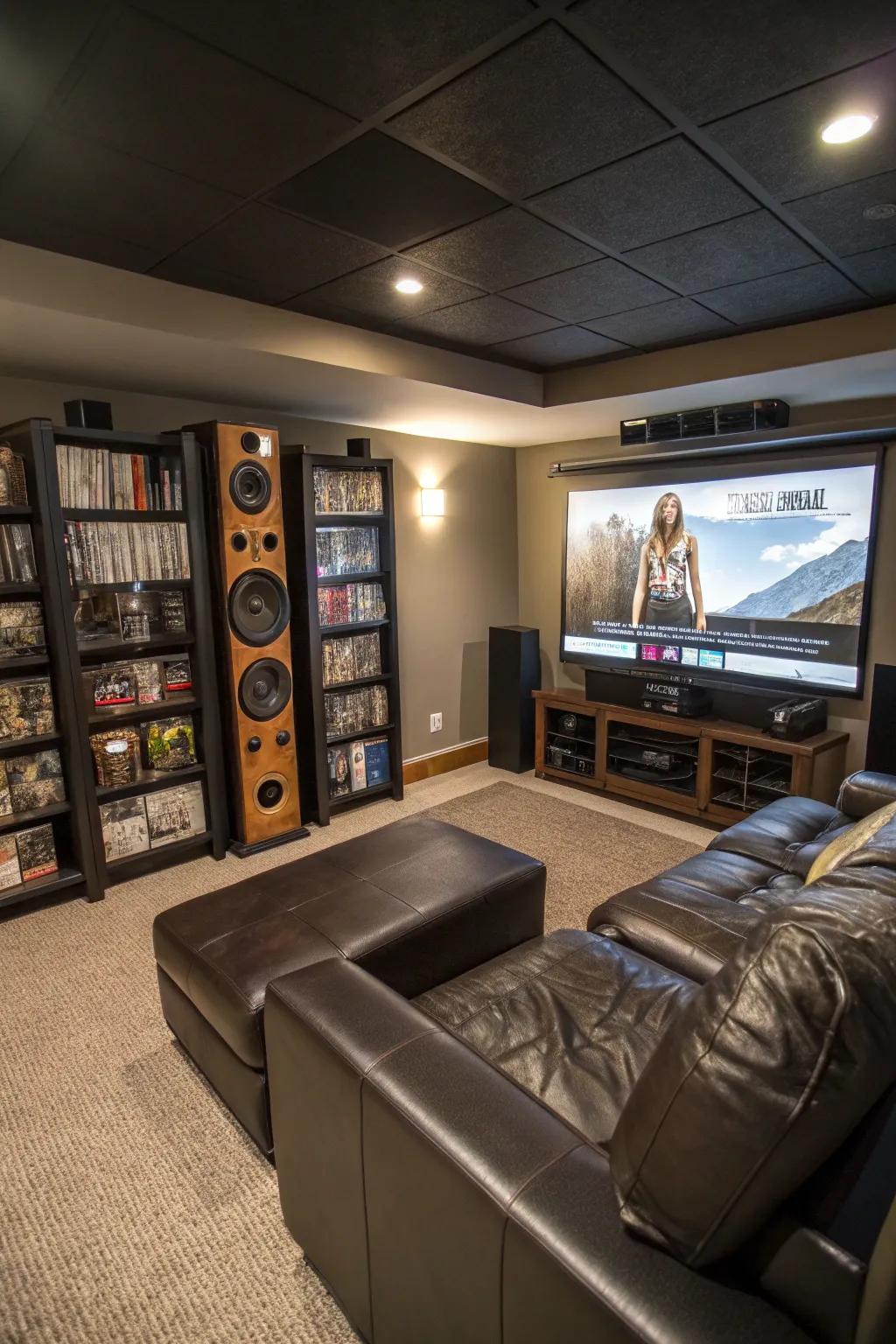 A cutting-edge entertainment setup delivers the ultimate viewing experience.