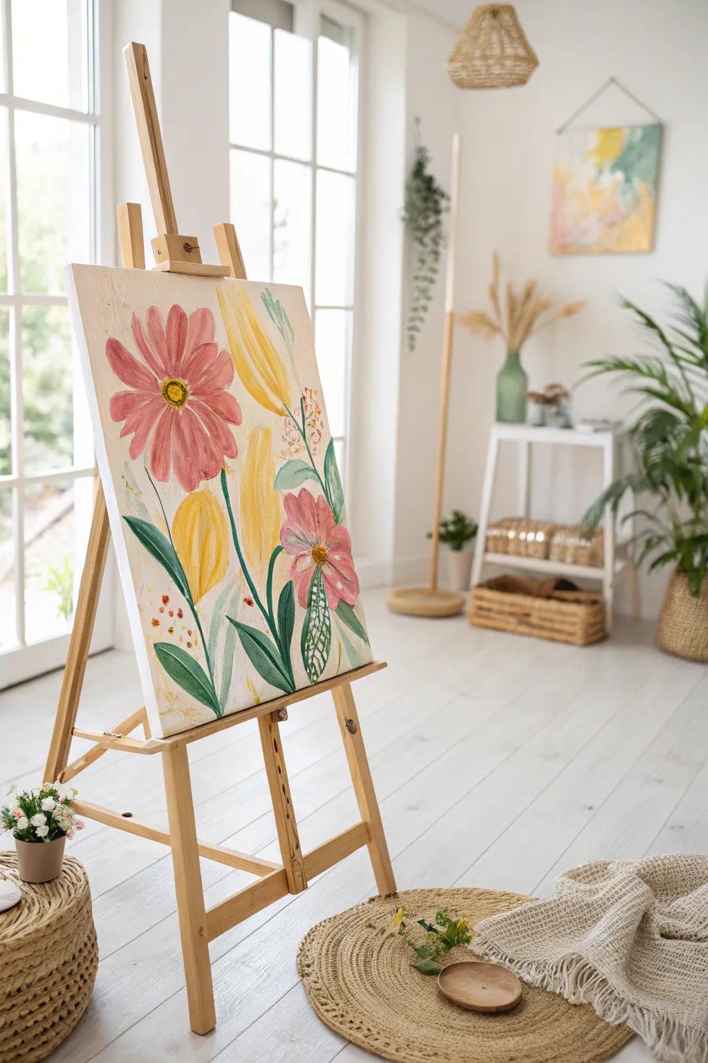 Unlock your creative potential through abstract floral art—bold hues and expansive strokes bring the essence of spring alive!