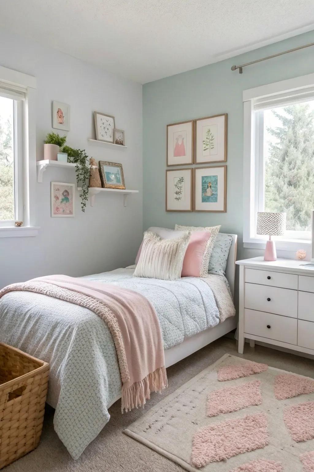 Light colors help create an open and breezy atmosphere.