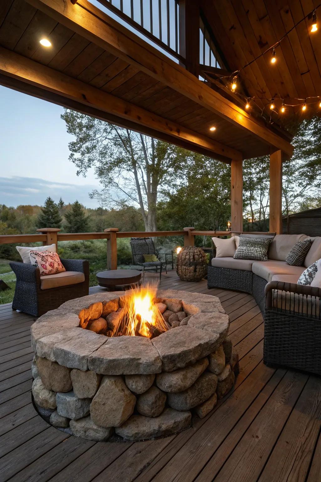Craft unforgettable memories around a charming fire pit.