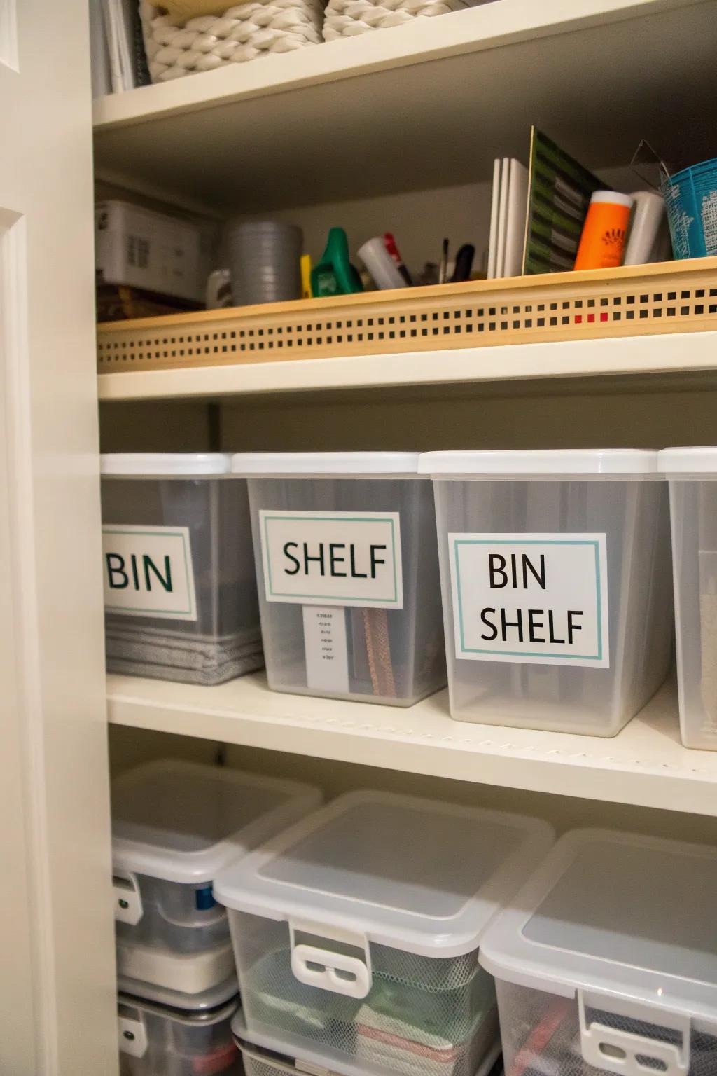 Labels are vital for maintaining a closet that is organized and runs like clockwork.