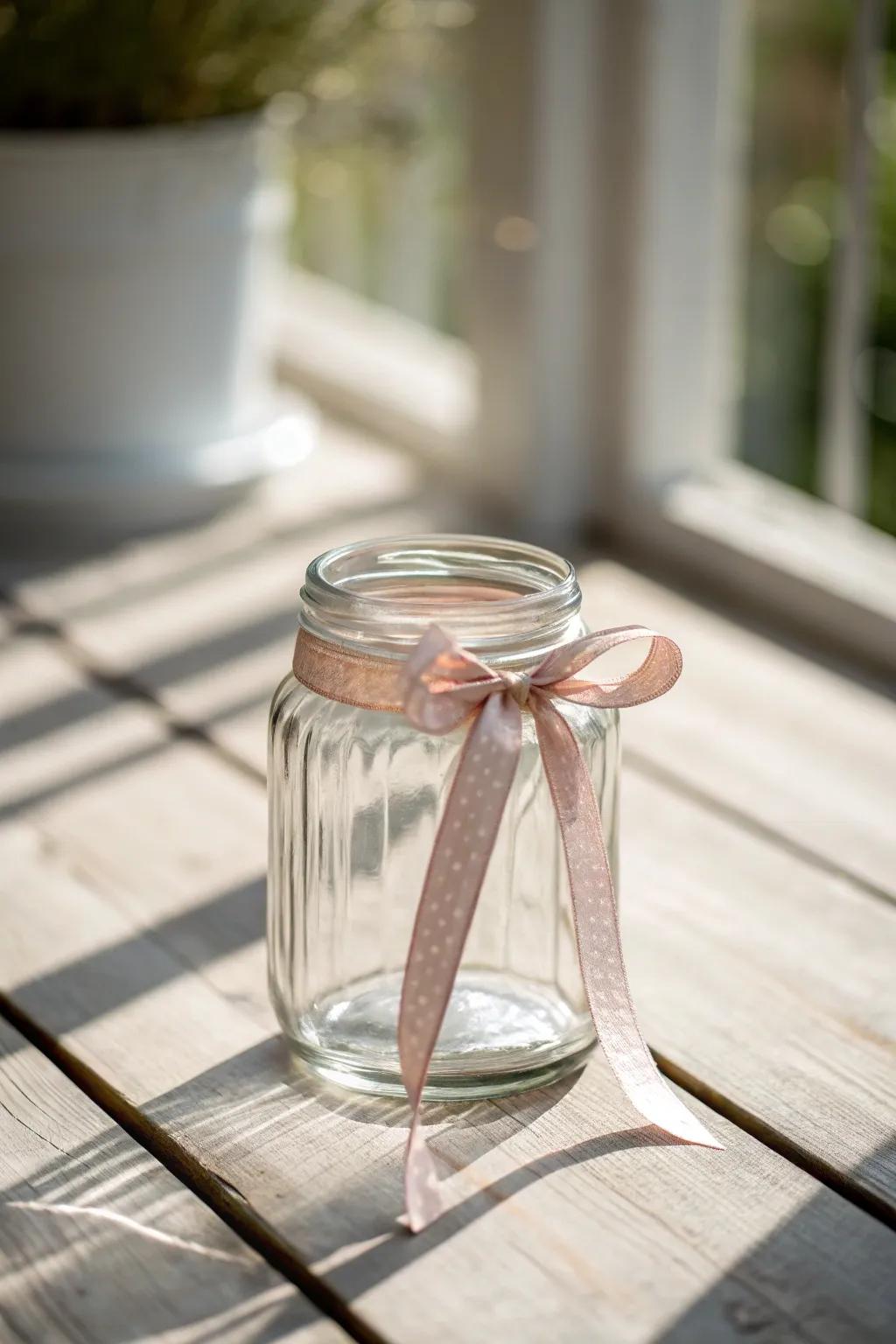 Elevate your Valentine's Day decor with a touch of elegance—sometimes, a simple ribbon is all it takes.