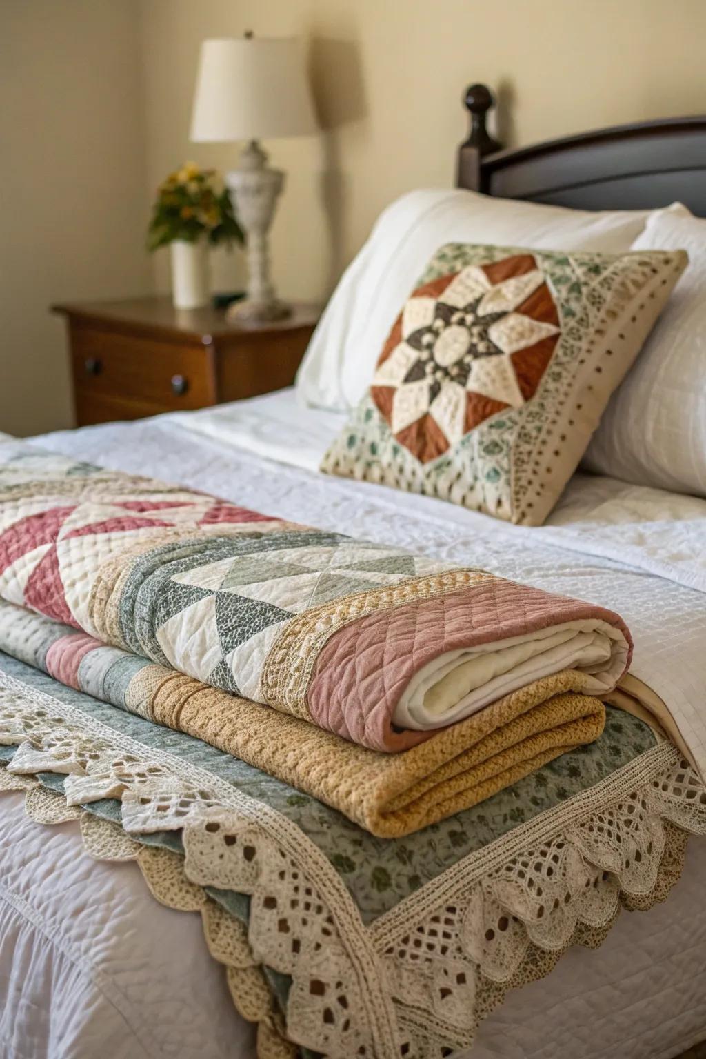 Layered weaves bring coziness and nostalgia.