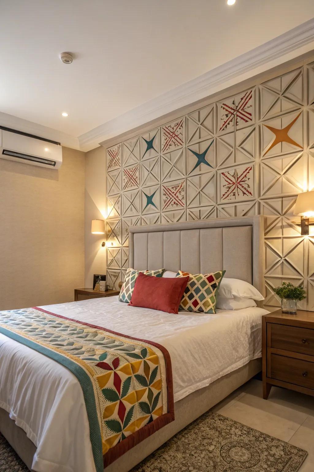 Geometric designs have the power to transform your headboard into an artistic masterpiece.
