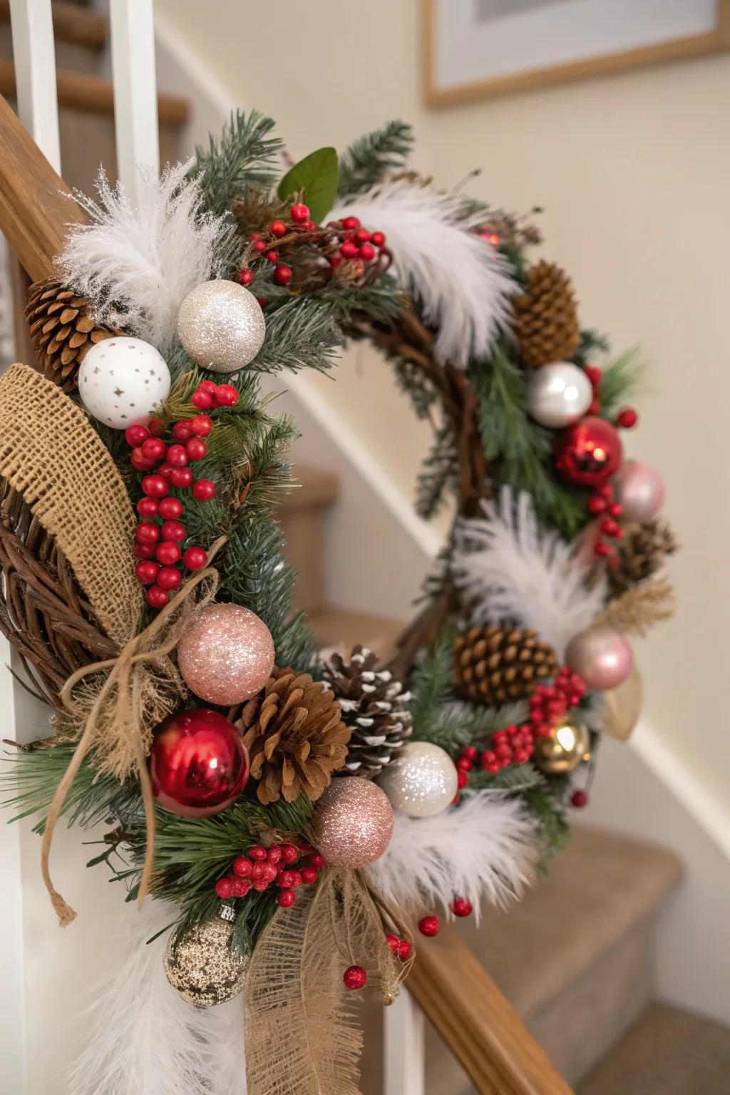 Playful swags and circles that introduce festive charm