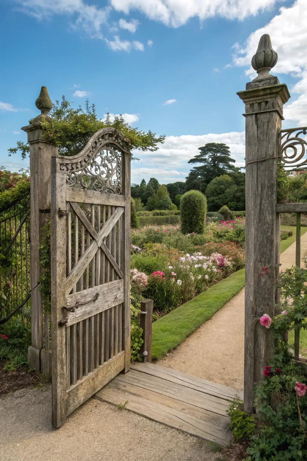 Decorative gates elevate the gateway to your outdoor retreat.