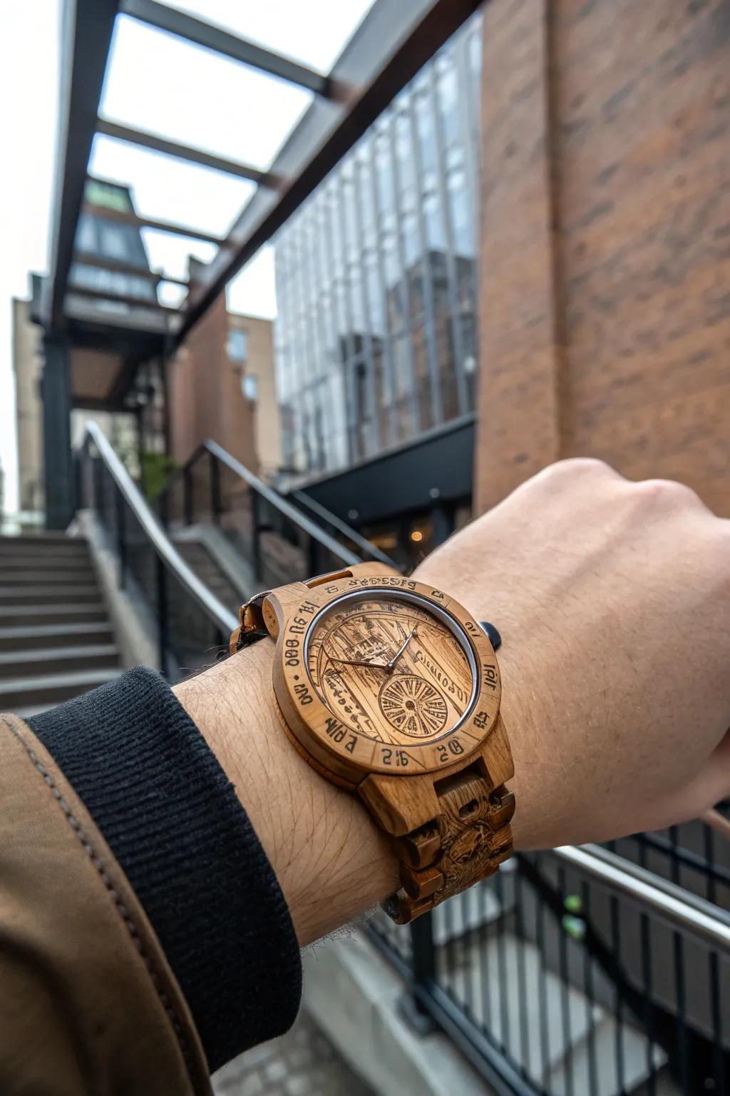 Inscribed timber timepieces unite refinement with the splendor of nature.