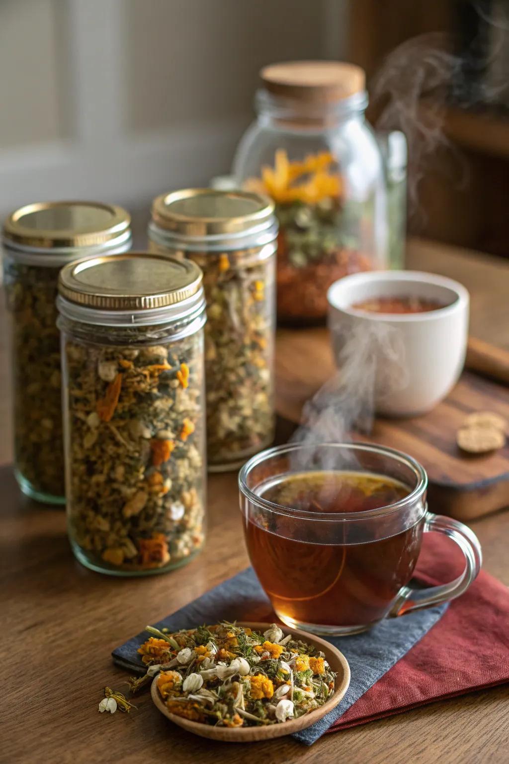 Indulge in personalized herbal tea blends to warm the soul.