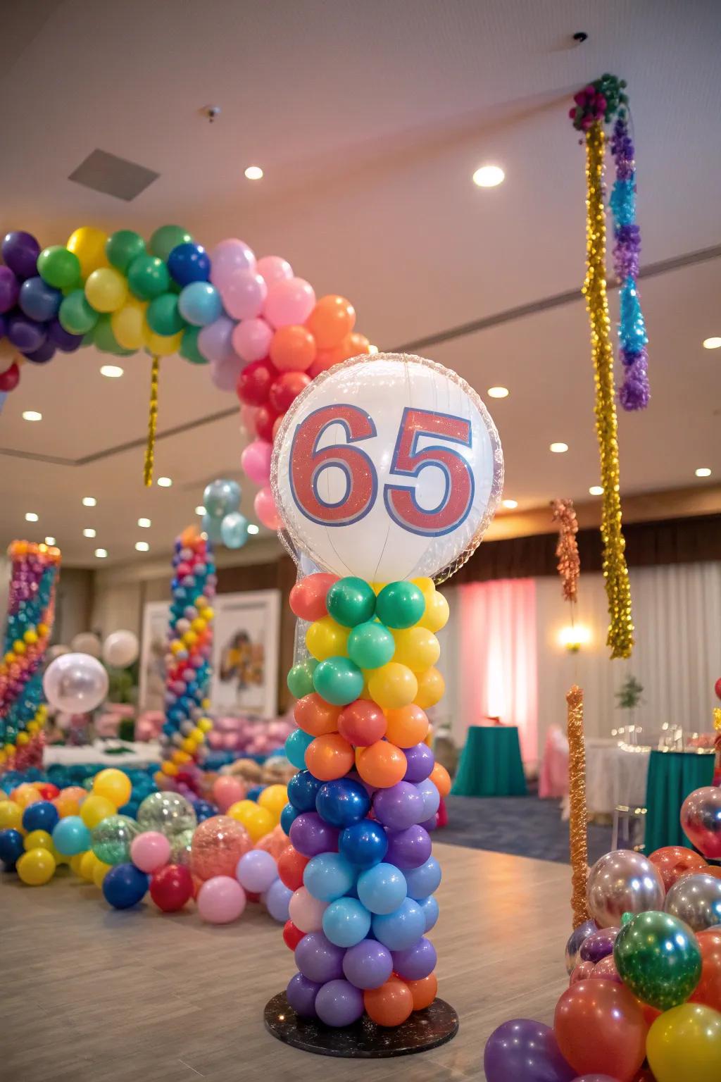 A vibrant balloon display for a jubilant celebration.