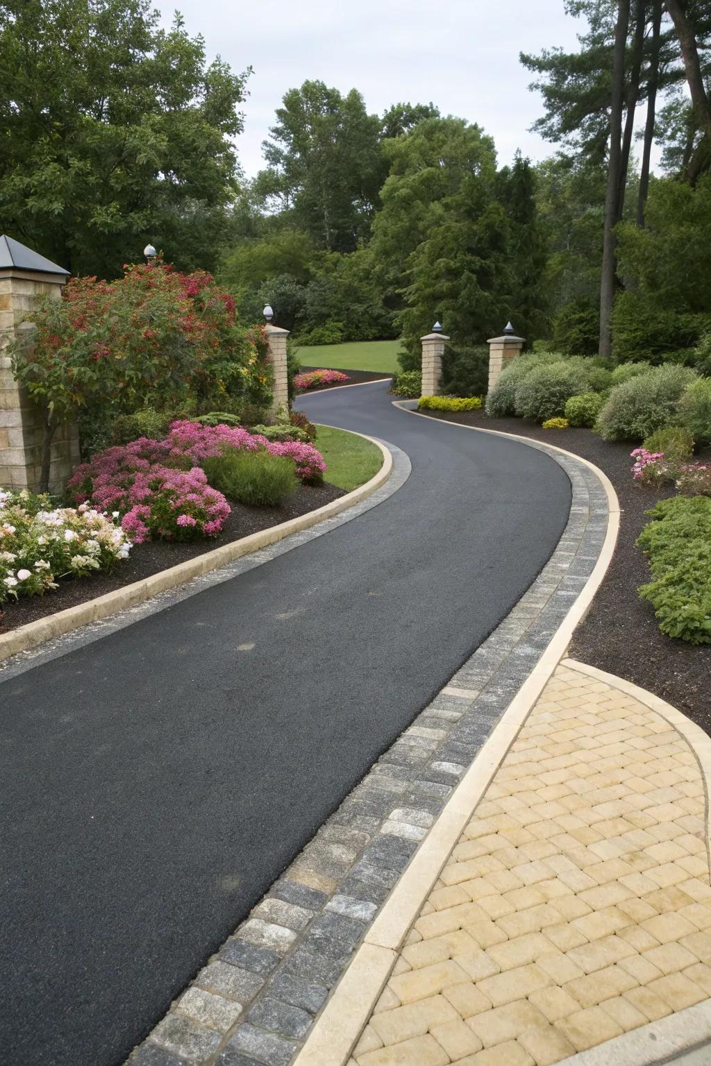 Two-toned borders give your driveway a polished appearance.