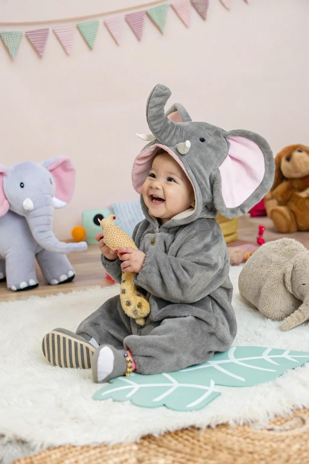 This little jumbo is all set for a night of fun and cuddles.