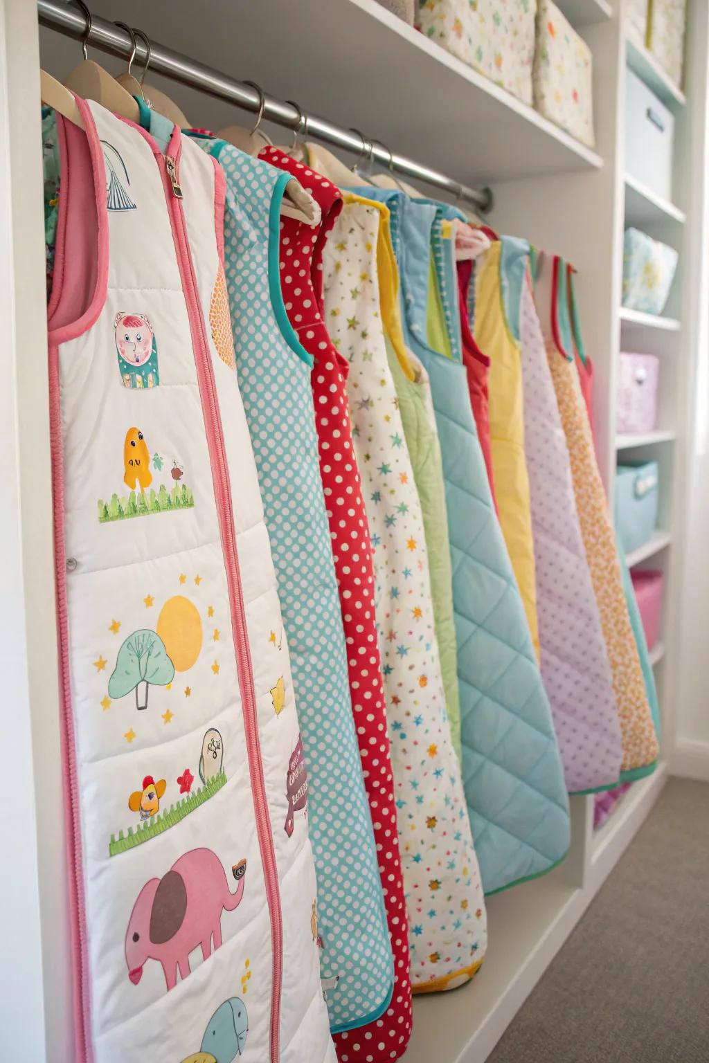 A variety of comforting sleep sacks for a restful night.