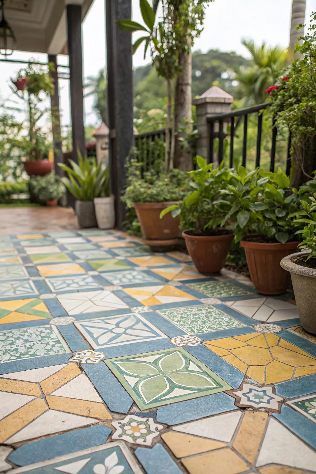 Interlocking planks offer varied design possibilities for your patio.