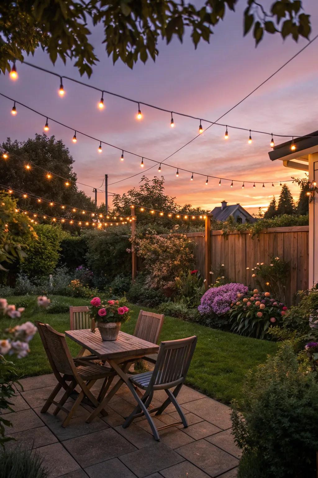 Garland illumination introduces a magical nuance to your evening social events.