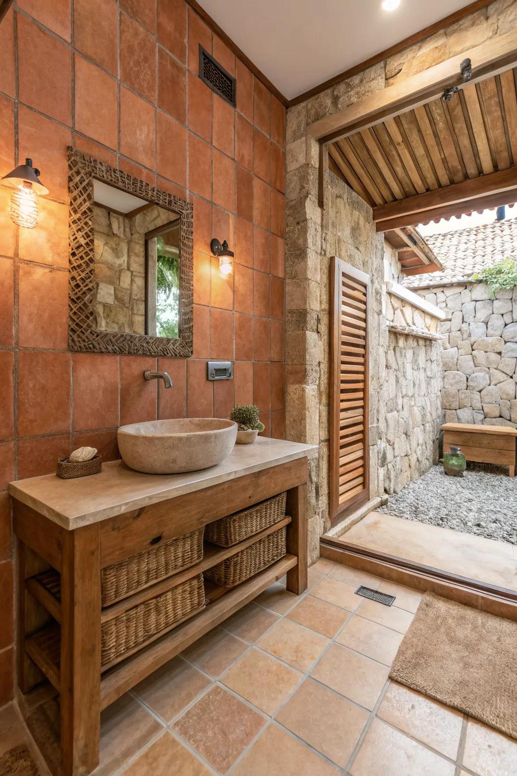 Earthy hues build a harmonious and organic setting.