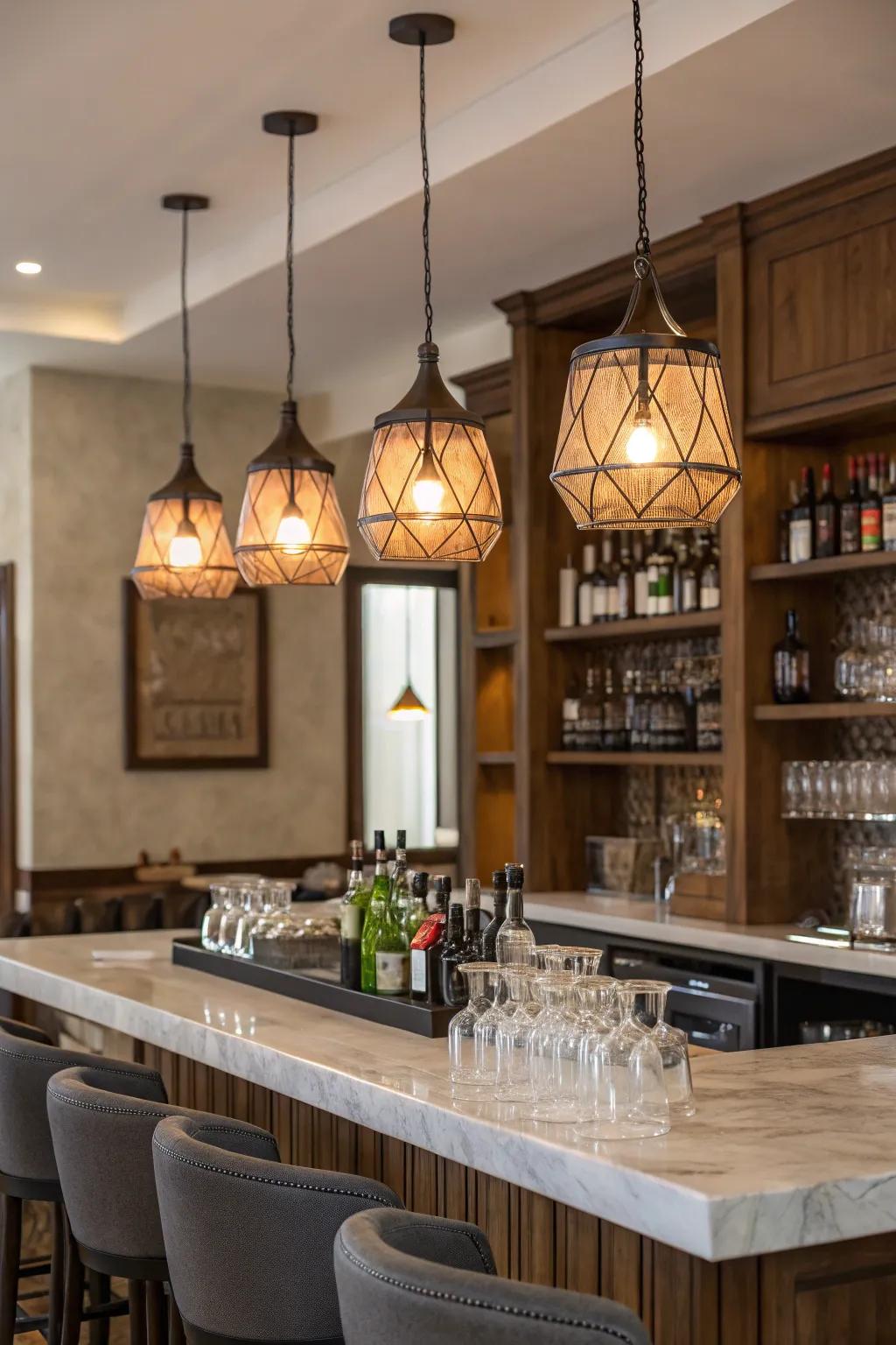 Dropping illumination enhances the vibe of your bar.