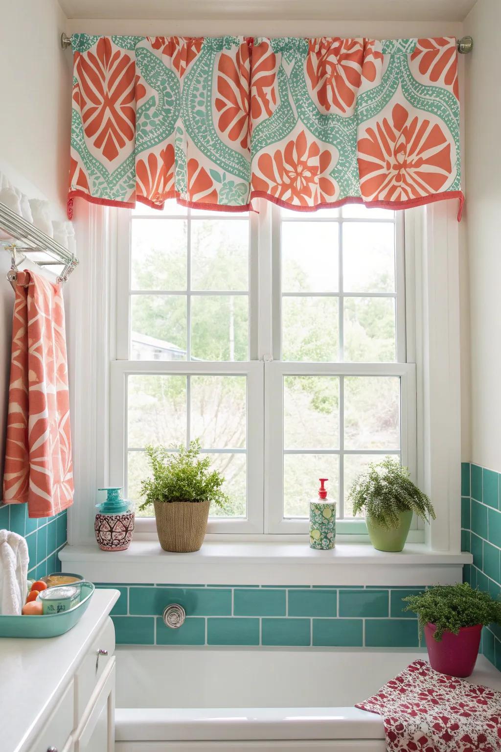 Lift your bathroom's charm with chic drapes.