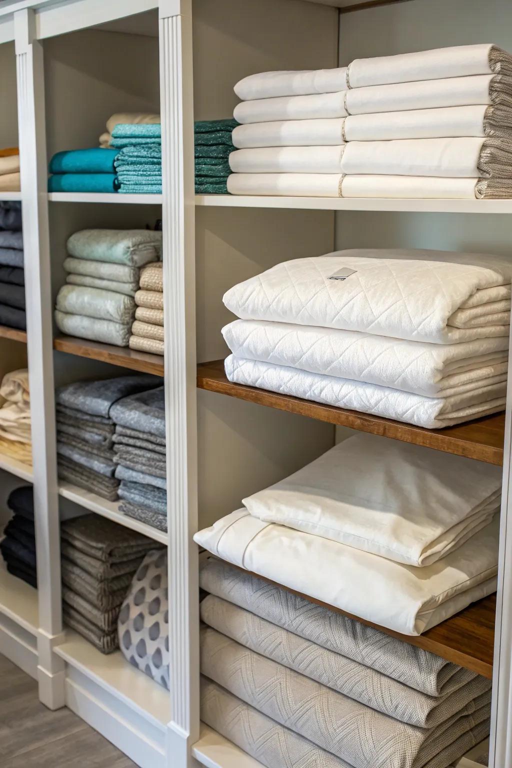 Customizable shelving systems offer versatile storage options.