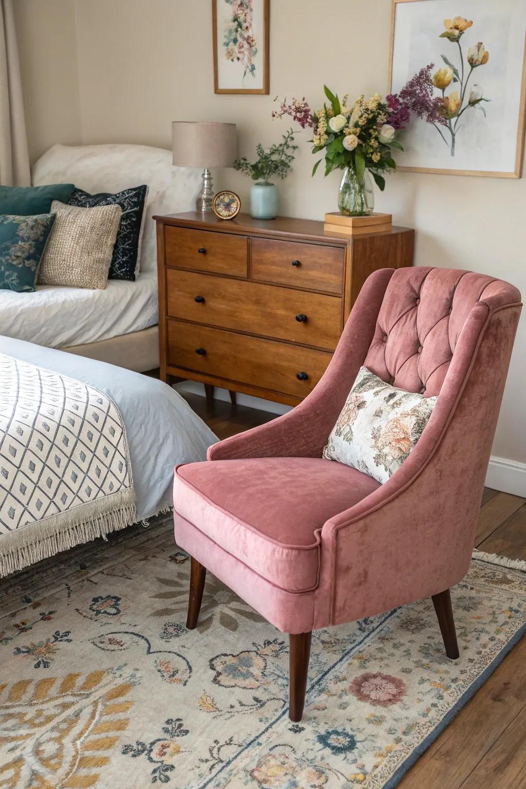 Velvet chairs enhance your senses with their plush texture, creating an atmosphere of luxury.