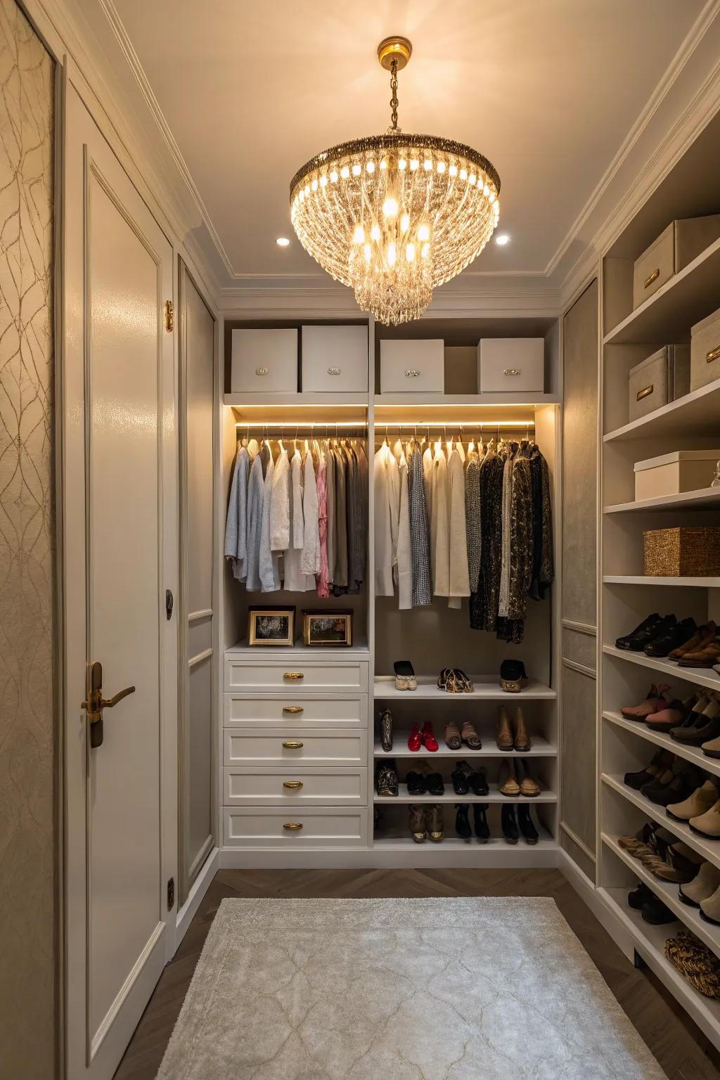 A dapper and useful light can raise your closet's vibe.