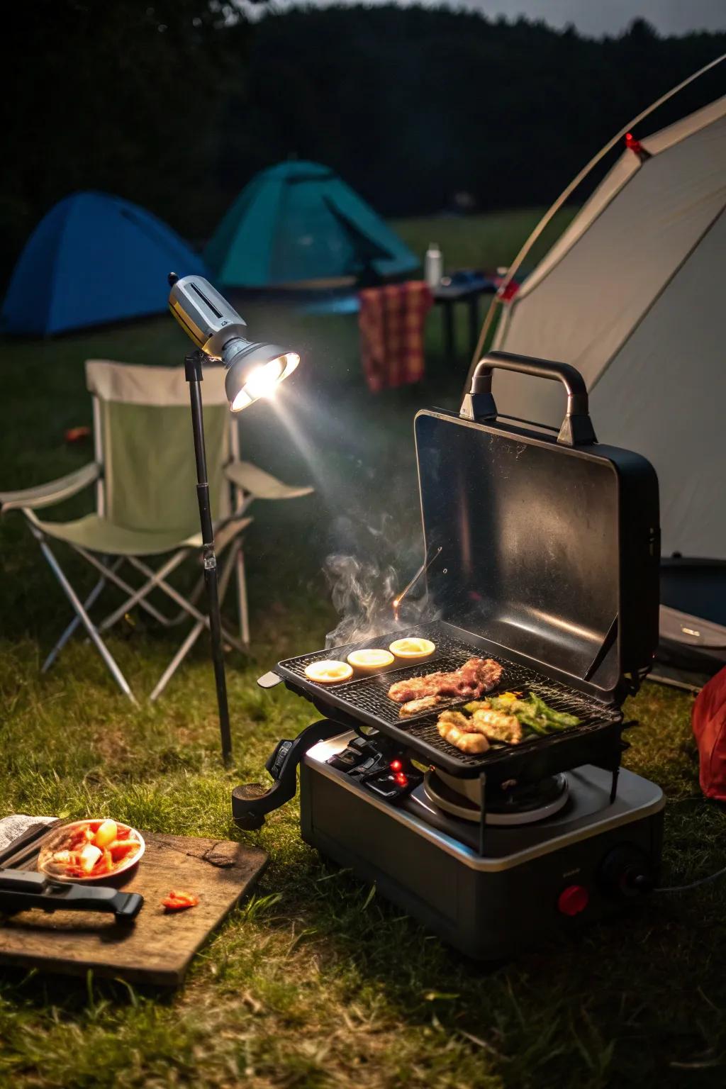 Battery-operated sparks are ideal for grilling on the go.
