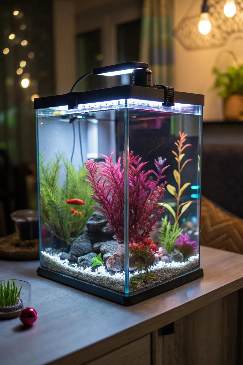 LED lights shift your aquarium into an enthralling presentation.