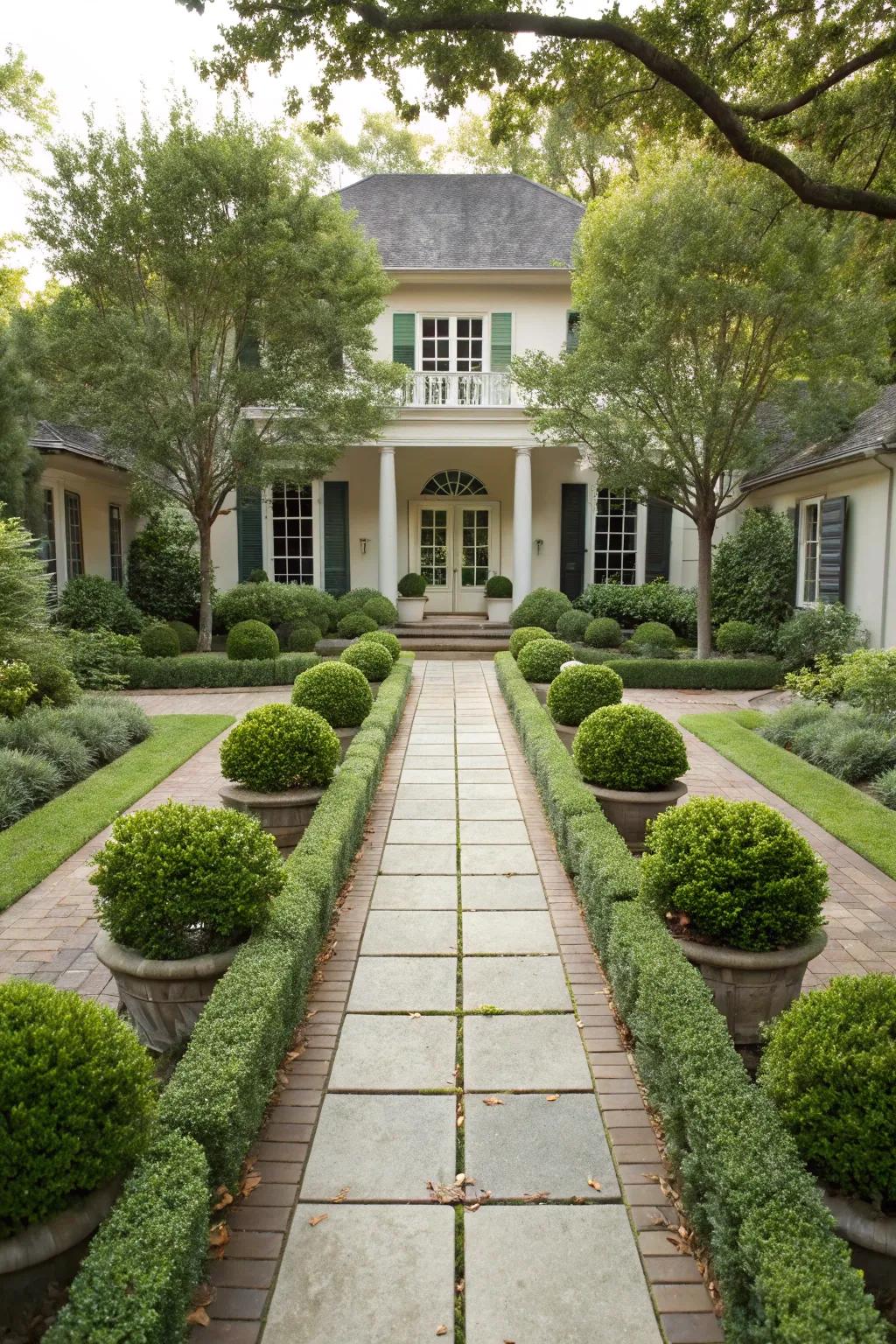 Achieve harmony with a symmetrical garden design.