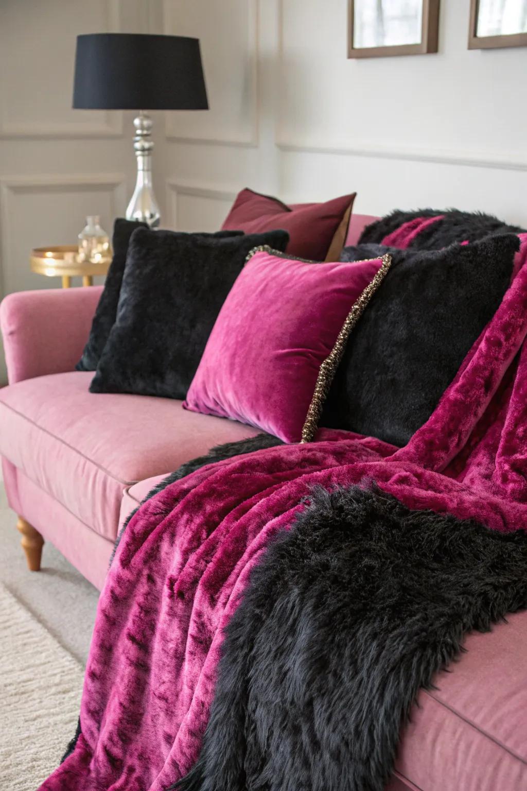 Textured fabrics enhance the depth and comfort of the room.