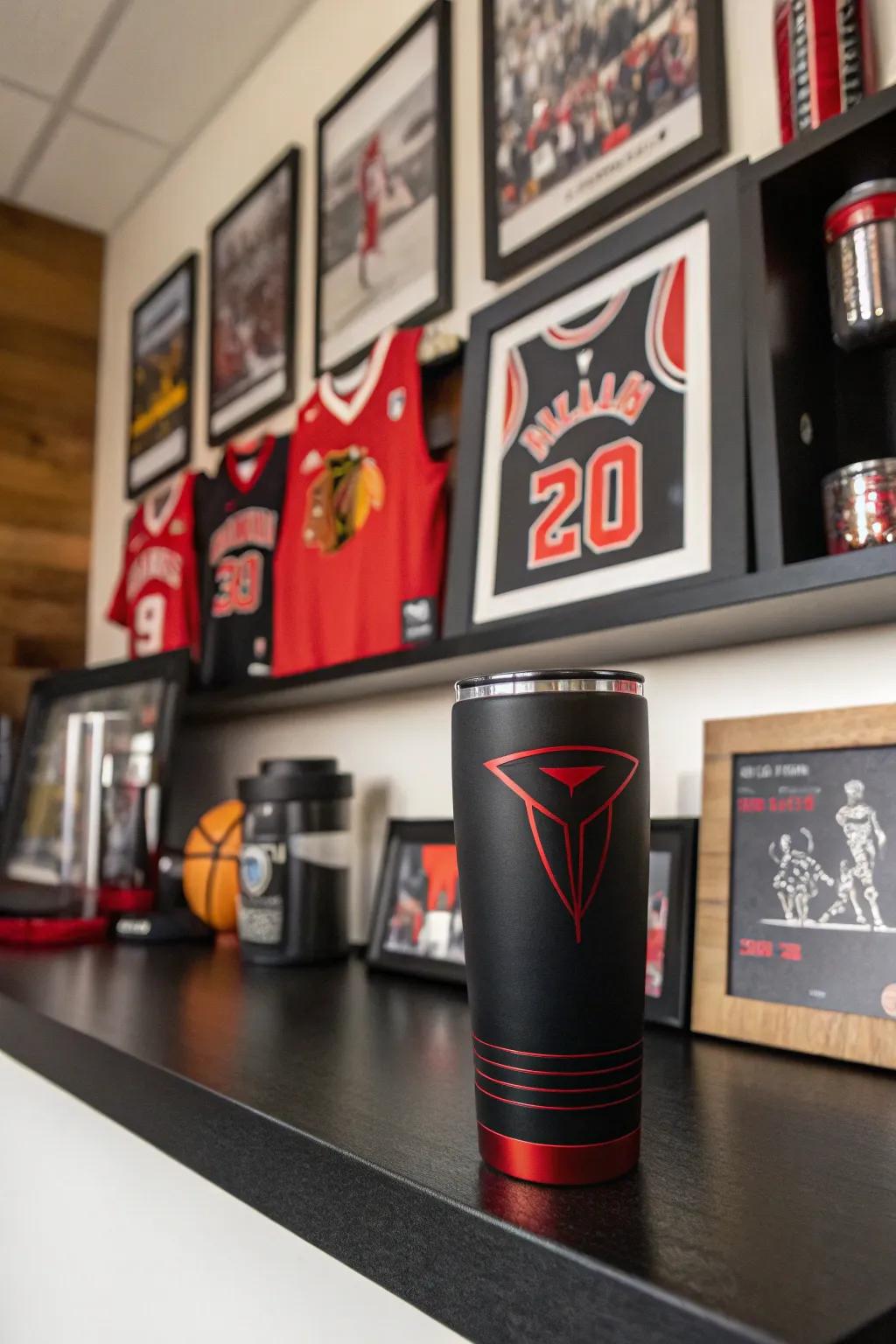 A sports-themed tumbler tailored for team advocates.