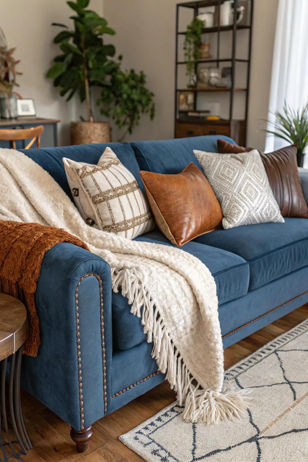 Leveled textures add richness and dimension to the space.