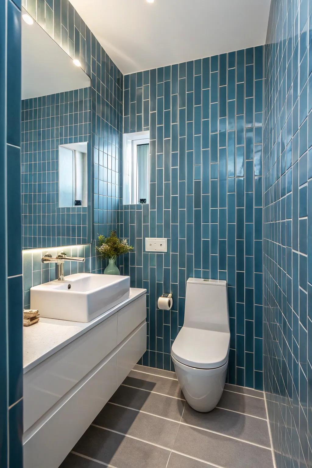 Upright metro tiles deliver a novel interpretation of a classic aesthetic.