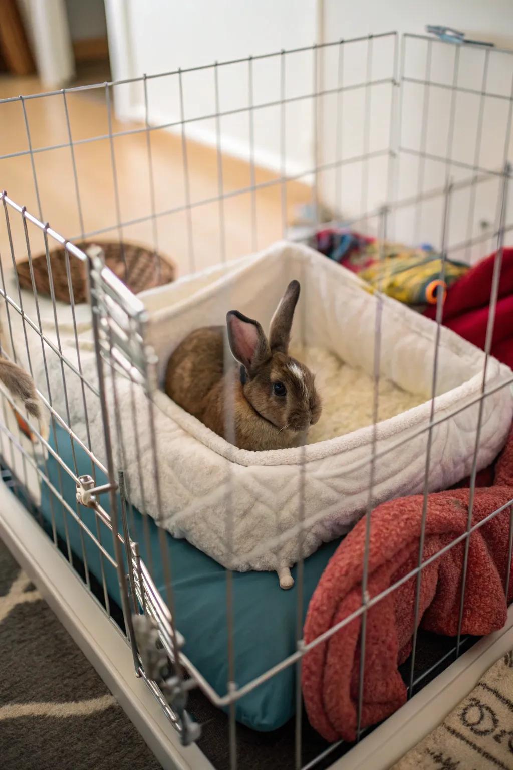 Comfy fillings translate to a contented bunny.