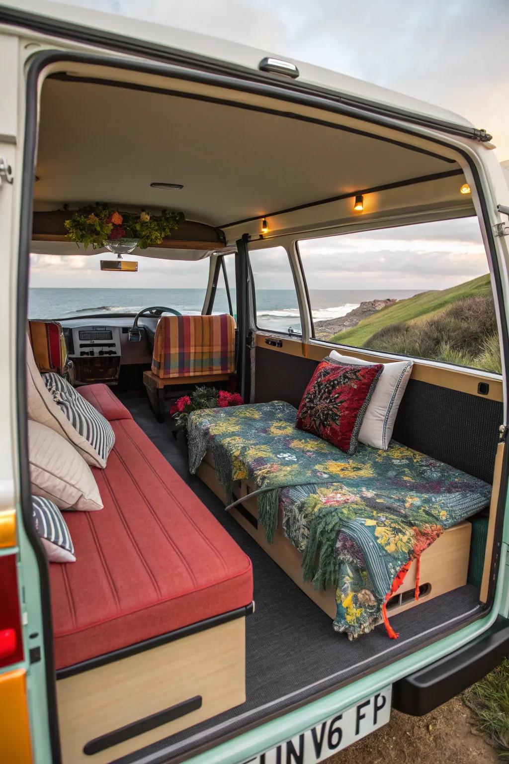 Rock and roll beds offer a smooth transition from comfortable seating to a cozy sleeping area.