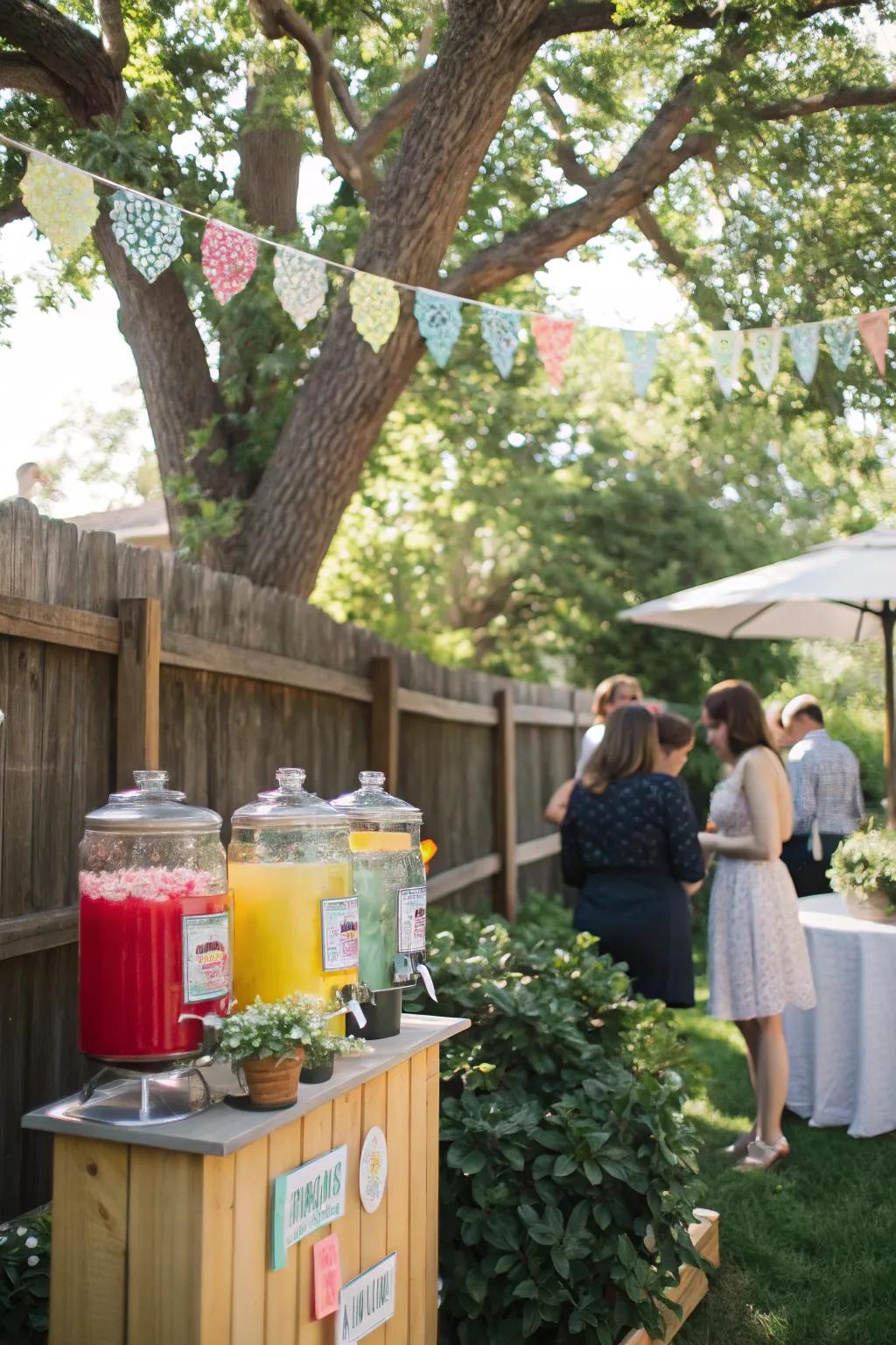 A self-serve beverage area invites guests to refresh and connect.