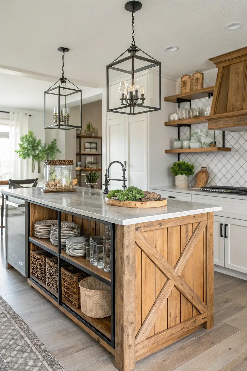 Make visual appeal by mixing varied materials.