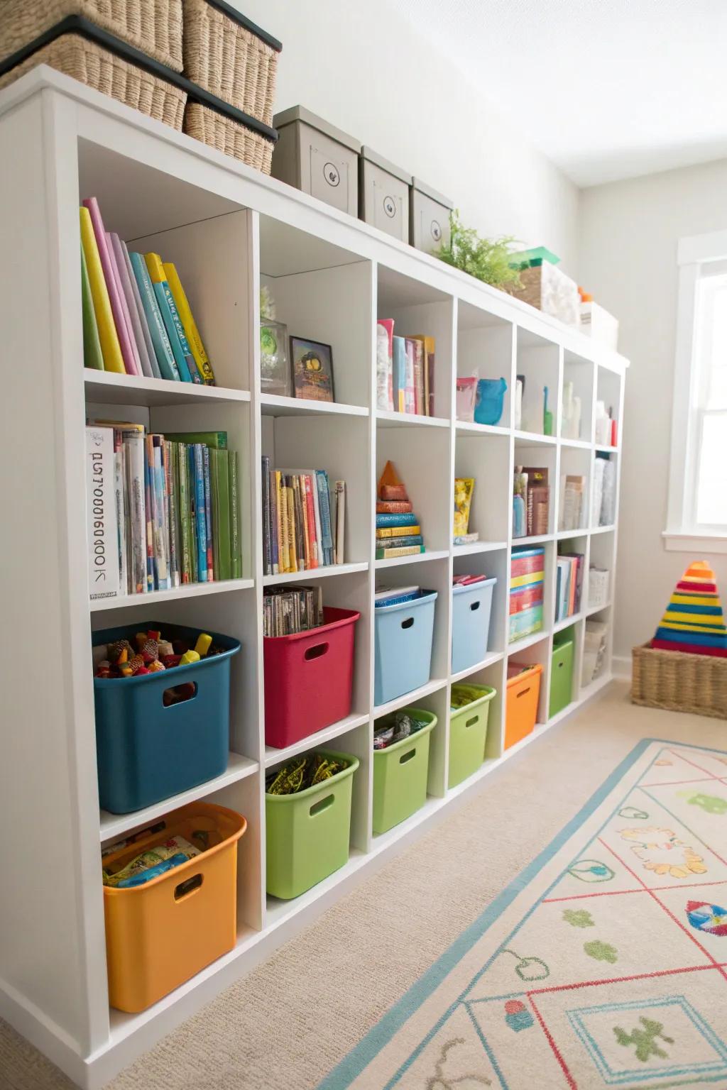Block racks provide tidy and adaptable storage options.