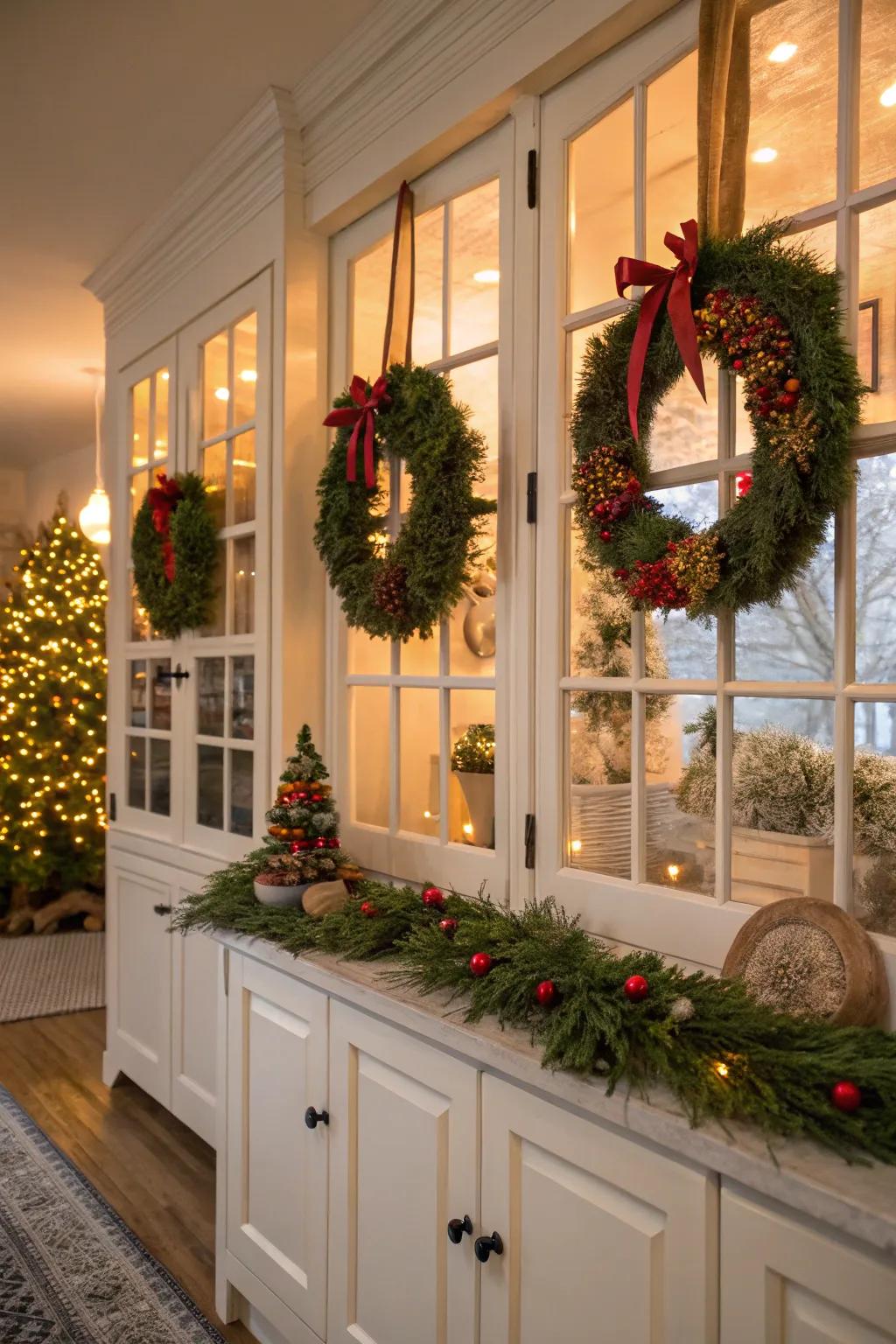Holiday circles bring festive beauty to unexpected spaces.