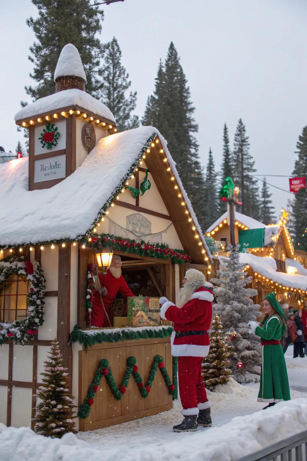 A vibrant Eskimo Outpost panorama brimming with holiday studio enchantment.