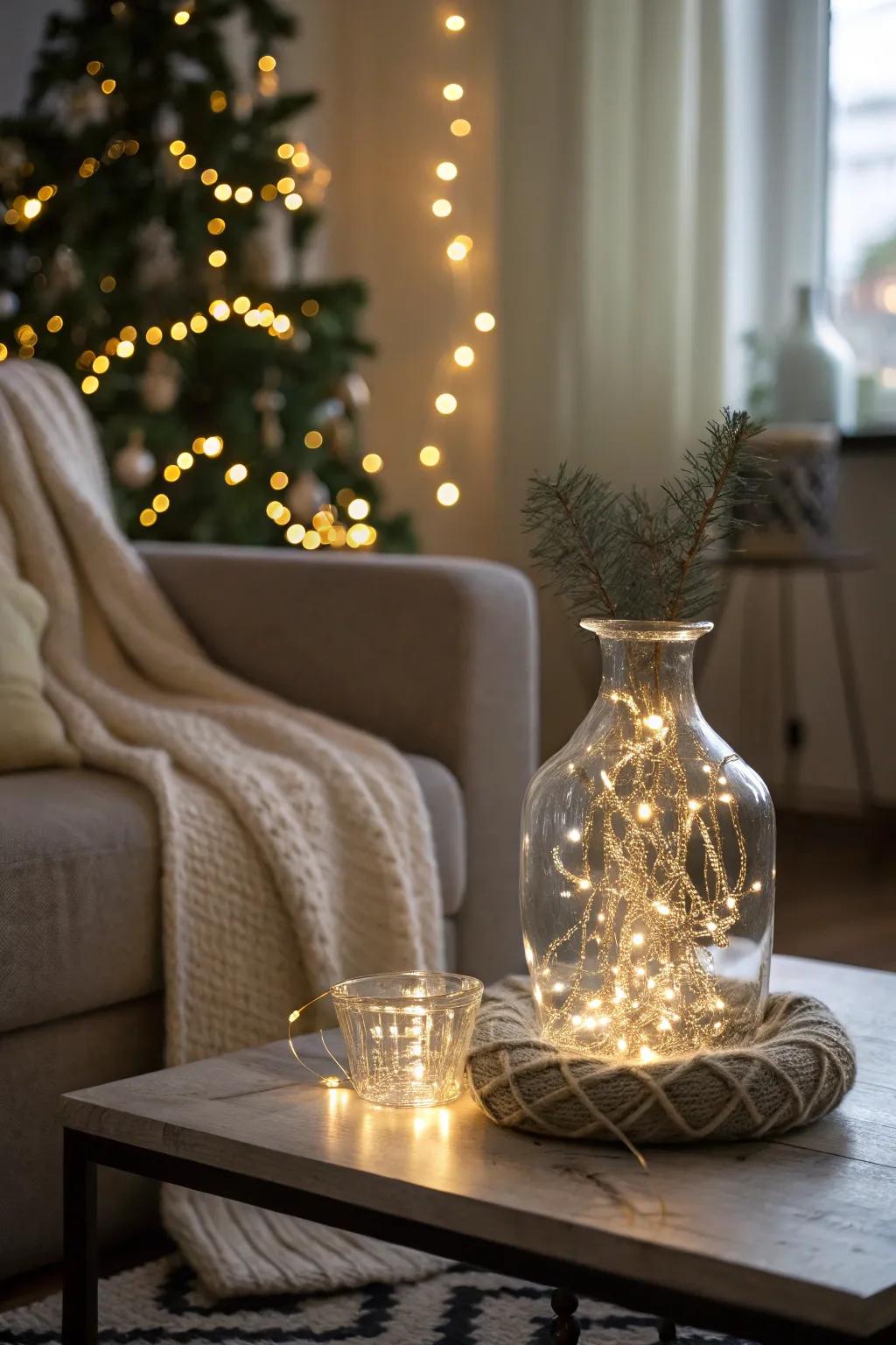 Enchanting radiance: pixie illuminations cultivate a captivating Yuletide ambiance.