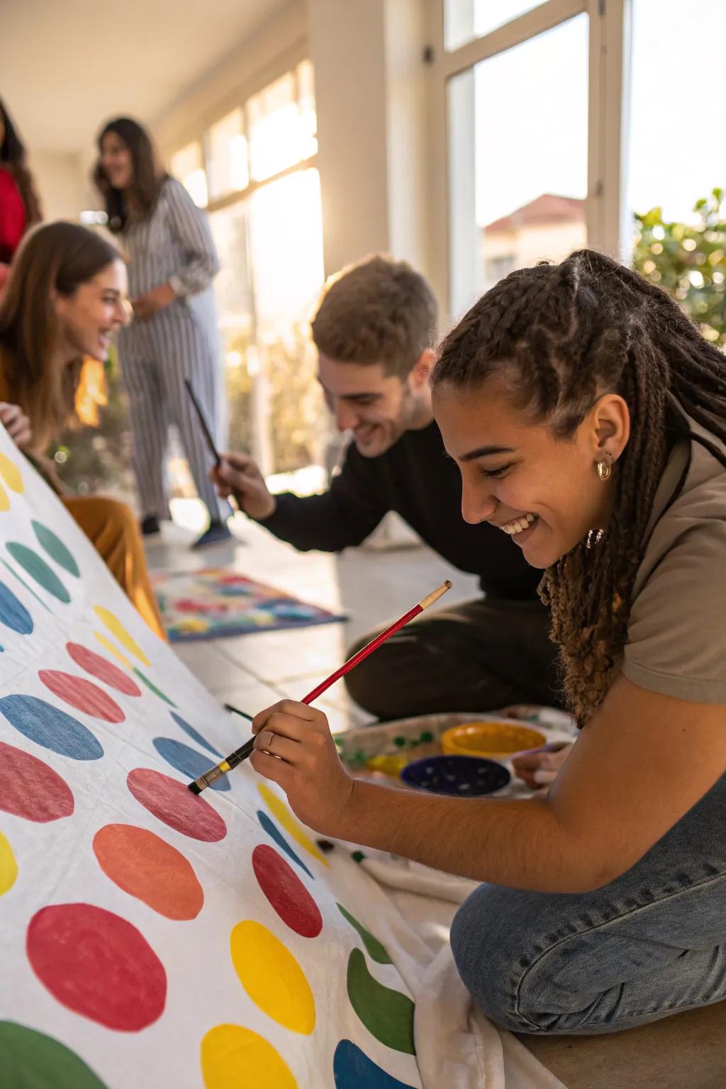 Create memories with collaborative circle art.